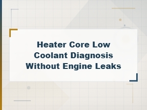 Heater Core Low Coolant Diagnosis Without Engine Leaks Guide